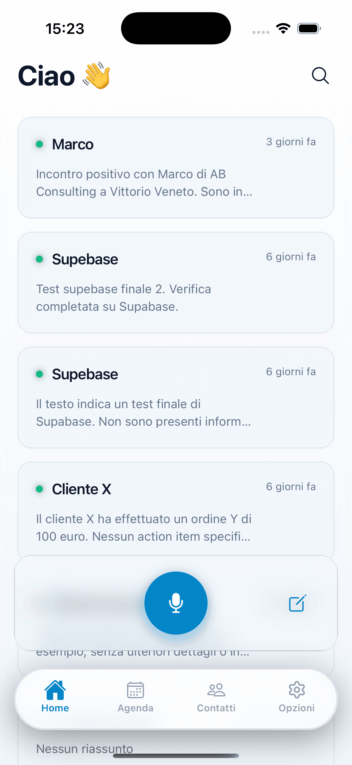 Debrief App Interface